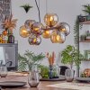 Koyoto hanging light, globe light, pendant light Amber, chrome, Smoke-coloured, 8-light sources