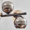 Koyoto hanging light, globe light, pendant light Amber, chrome, Smoke-coloured, 8-light sources
