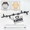 Koyoto hanging light, globe light, pendant light Amber, chrome, Smoke-coloured, 8-light sources