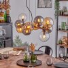 Gastor hanging light, globe light, pendant light Amber, clear, Smoke-coloured, 10-light sources