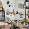 Chehalis hanging light, globe light, pendant light Amber, Smoke-coloured, 8-light sources