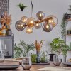 Chehalis hanging light, globe light, pendant light Amber, Smoke-coloured, 8-light sources