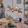 Chehalis hanging light, globe light, pendant light Amber, clear, Smoke-coloured, 8-light sources