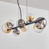 Chehalis hanging light, globe light, pendant light Amber, clear, Smoke-coloured, 8-light sources