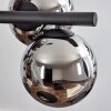 Koyoto hanging light, globe light, pendant light chrome, Smoke-coloured, 8-light sources