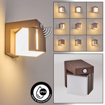 Swanek outdoor wall light LED rust-coloured, 1-light source, Motion sensor