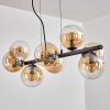 Koyoto hanging light, globe light, pendant light Amber, clear, 8-light sources