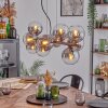 Gastor hanging light, globe light, pendant light clear, Smoke-coloured, 10-light sources