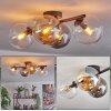 Gastor ceiling light, globe light Amber, clear, Smoke-coloured, 4-light sources