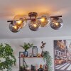 Gastor ceiling light, globe light Amber, Smoke-coloured, 5-light sources