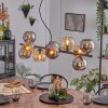 Gastor hanging light, globe light, pendant light Amber, chrome, Smoke-coloured, 10-light sources