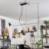 Gastor hanging light, globe light, pendant light Amber, chrome, Smoke-coloured, 10-light sources