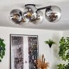 Gastor ceiling light, globe light clear, Smoke-coloured, 5-light sources