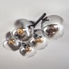 Gastor ceiling light, globe light clear, Smoke-coloured, 5-light sources