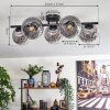 Gastor ceiling light, globe light clear, Smoke-coloured, 5-light sources