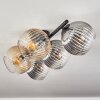 Gastor ceiling light, globe light Amber, clear, Smoke-coloured, 5-light sources