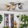 Gastor ceiling light, globe light Amber, clear, Smoke-coloured, 5-light sources