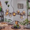 Gastor hanging light, globe light, pendant light chrome, clear, Smoke-coloured, 10-light sources