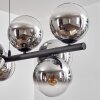 Gastor hanging light, globe light, pendant light chrome, clear, Smoke-coloured, 10-light sources