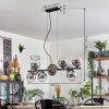 Gastor hanging light, globe light, pendant light chrome, clear, Smoke-coloured, 10-light sources