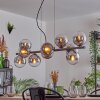 Gastor hanging light, globe light, pendant light chrome, clear, Smoke-coloured, 10-light sources