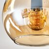 Koyoto ceiling light, globe light Amber, 3-light sources