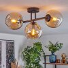 Koyoto ceiling light, globe light Amber, 3-light sources