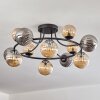 Chehalis ceiling light, globe light Amber, Smoke-coloured, 12-light sources