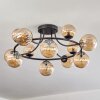 Chehalis ceiling light, globe light Amber, 12-light sources