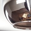 Koyoto ceiling light, globe light chrome, Smoke-coloured, 3-light sources