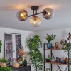 Koyoto ceiling light, globe light Amber, clear, Smoke-coloured, 3-light sources