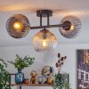 Koyoto ceiling light, globe light Amber, clear, Smoke-coloured, 3-light sources