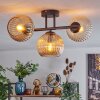 Koyoto ceiling light, globe light Amber, 3-light sources