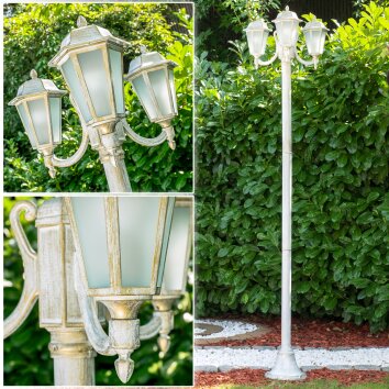 NATAL FROST Lamp Post gold, white, 3-light sources