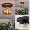 Apedo ceiling light, globe light Amber, 1-light source