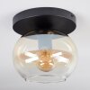 Apedo ceiling light, globe light Amber, clear, 1-light source