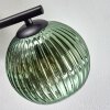 Koyoto ceiling light, globe light blue, green, coppery, 3-light sources