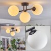 Gastor ceiling light, globe light white, 3-light sources
