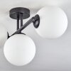 Gastor ceiling light, globe light white, 3-light sources