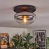 Mertola ceiling light, globe light clear, Smoke-coloured, 1-light source