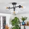 Gastor ceiling light, globe light clear, 3-light sources