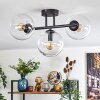 Gastor ceiling light, globe light clear, 3-light sources