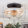 Mertola ceiling light, globe light Amber, clear, 1-light source