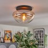 Mertola ceiling light, globe light Amber, clear, 1-light source