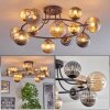 Chehalis ceiling light, globe light 76 cm Amber, Smoke-coloured, 12-light sources