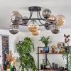 Chehalis ceiling light, globe light 76 cm Amber, Smoke-coloured, 12-light sources