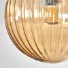 Chehalis ceiling light, globe light 76 cm Amber, Smoke-coloured, 12-light sources