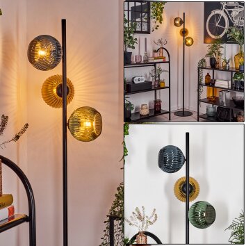 Koyoto floor lamp blue, gold, green, clear, 3-light sources