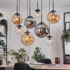 Gastor hanging light, globe light, pendant light Amber, clear, Smoke-coloured, 8-light sources