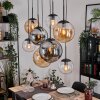 Gastor hanging light, globe light, pendant light Amber, clear, Smoke-coloured, 8-light sources